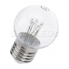 Лампа шар e27 6 LED ∅45мм - тепло-белая, прозрачная колба, эффект лампы накаливания